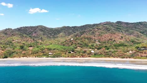 time lapse, aerial drone shot, of costa rica beach, pacific coast, hotel punta islita, central america