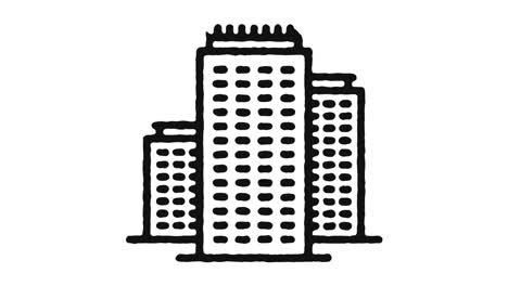 city buildings icon animation footage & alpha channel