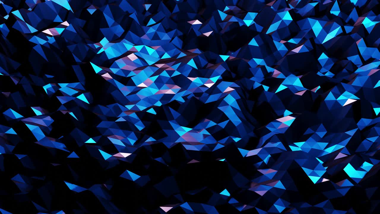 estilo oscuro abstracto bajo fondo poli en 4k. ondas abstractas se mueven en superficie metálica brillante en bucle. animación suave y sin costuras. simple geometría minimalista bg. color azul