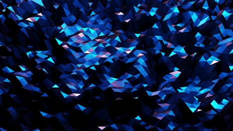 stylish dark abstract low poly background in 4k. abstract waves move on glossy metallic surface in loop. smooth soft seamless animation. simple minimalistic geometric bg. blue color