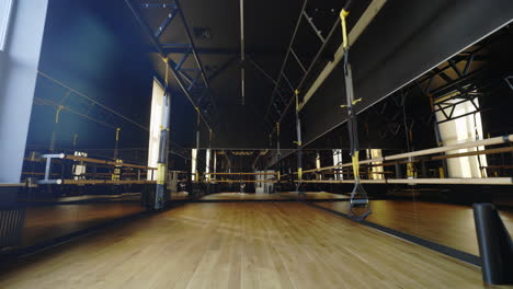 empty fitness studio with functional training equipment
