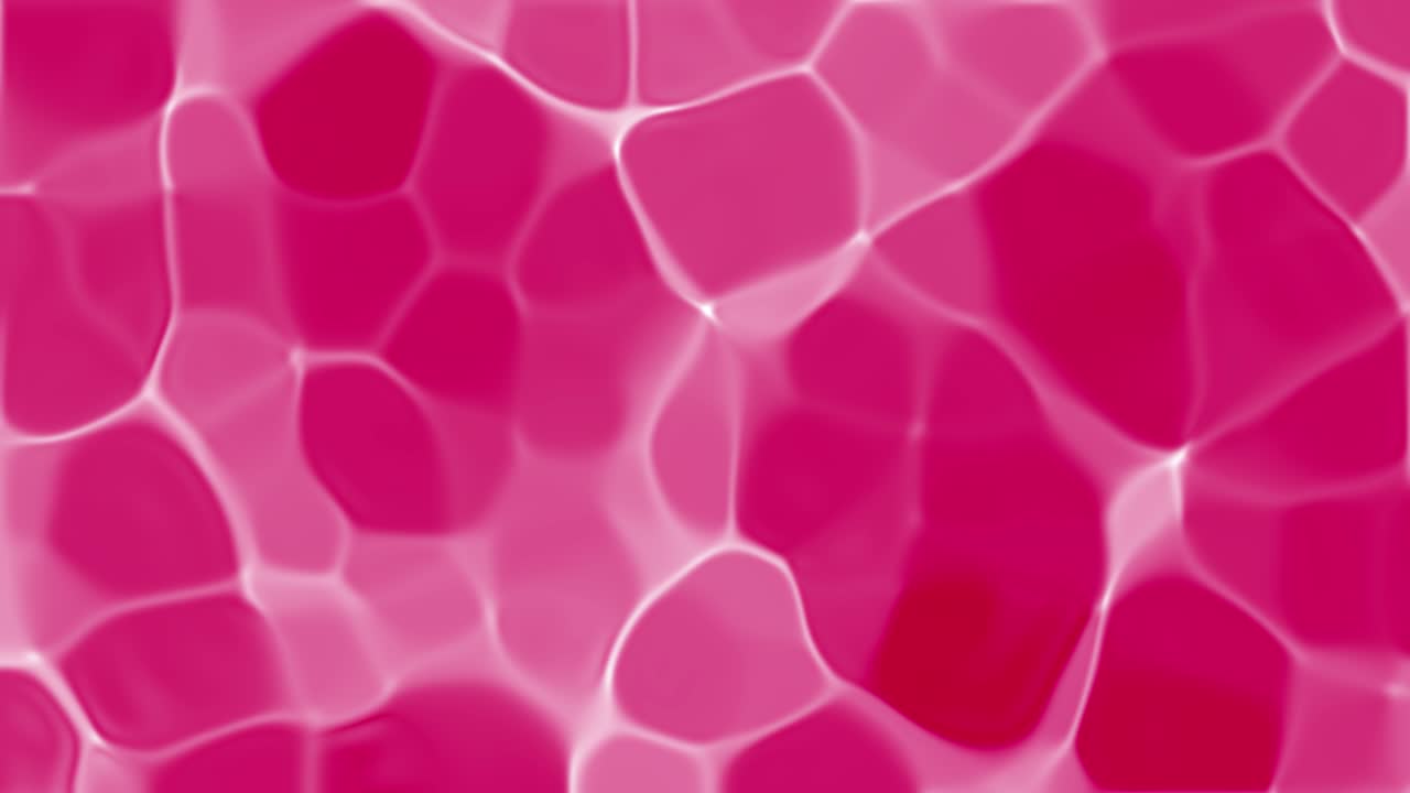 Wave caustics Background. Organic abstract white caustic water liquid ripple texture pattern on a red minimalist background. Pure, clean blue water in the pool.  3D Animation loop. 4K