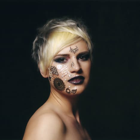 beautiful face with professional creative make up