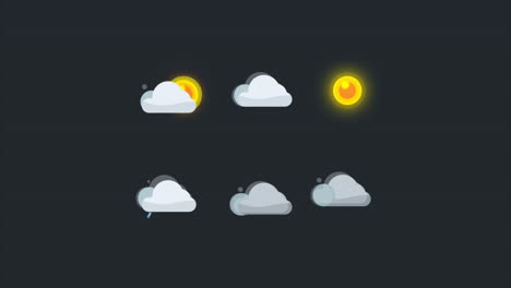 weather icons - cloudy, sunny, rain