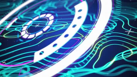 animación del procesamiento de datos de escaneo de alcance y red de conexiones