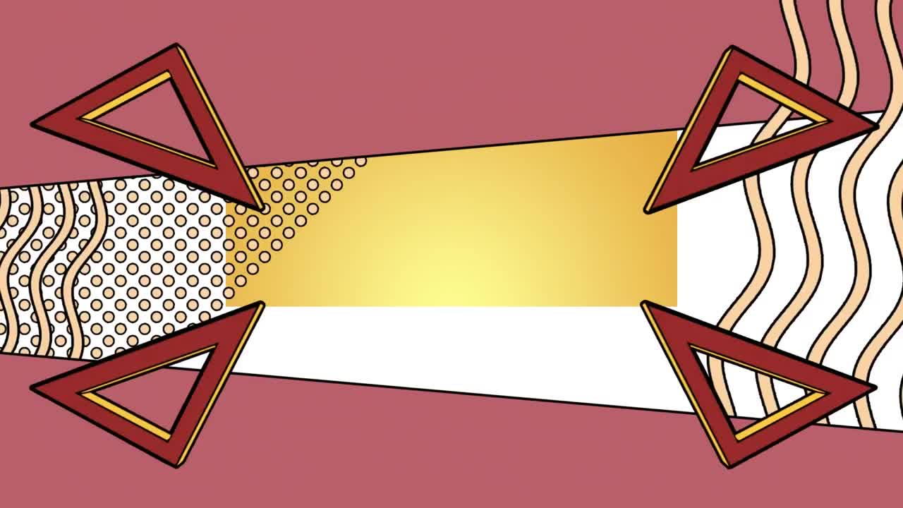 ⁇ 색 배경 위에 다채로운 움직이는 기하학적 그래픽의 애니메이션