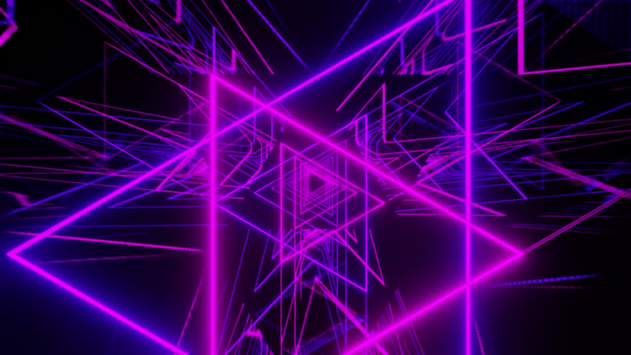 triángulos girados rosados y púrpuras fondo de túnel vj bucle