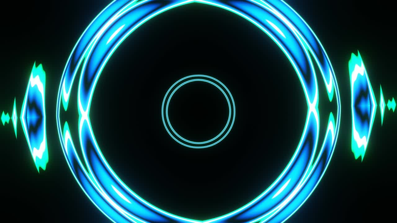 abstracción por plasma de anillos de flujo de neón.