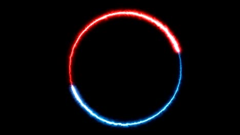 animación con un espacio para la colocación de texto personalizado. luz de neón brillante, progreso de carga barra de círculo, bucle sin costuras