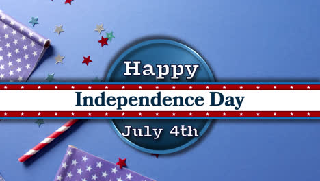 animación del día de la independencia del 4 de julio texto sobre las banderas de los estados unidos de américa