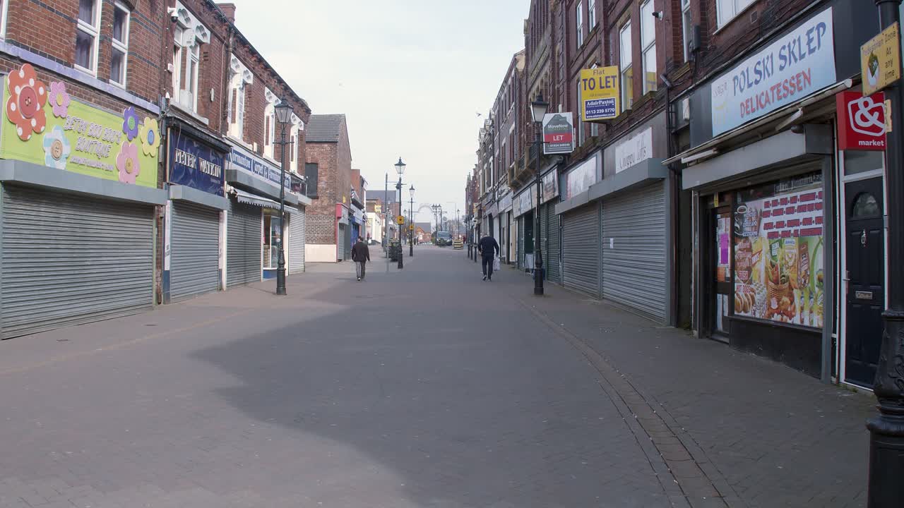 Empty shopping streets during the Coronavirus lockdown Wakefield UK England.