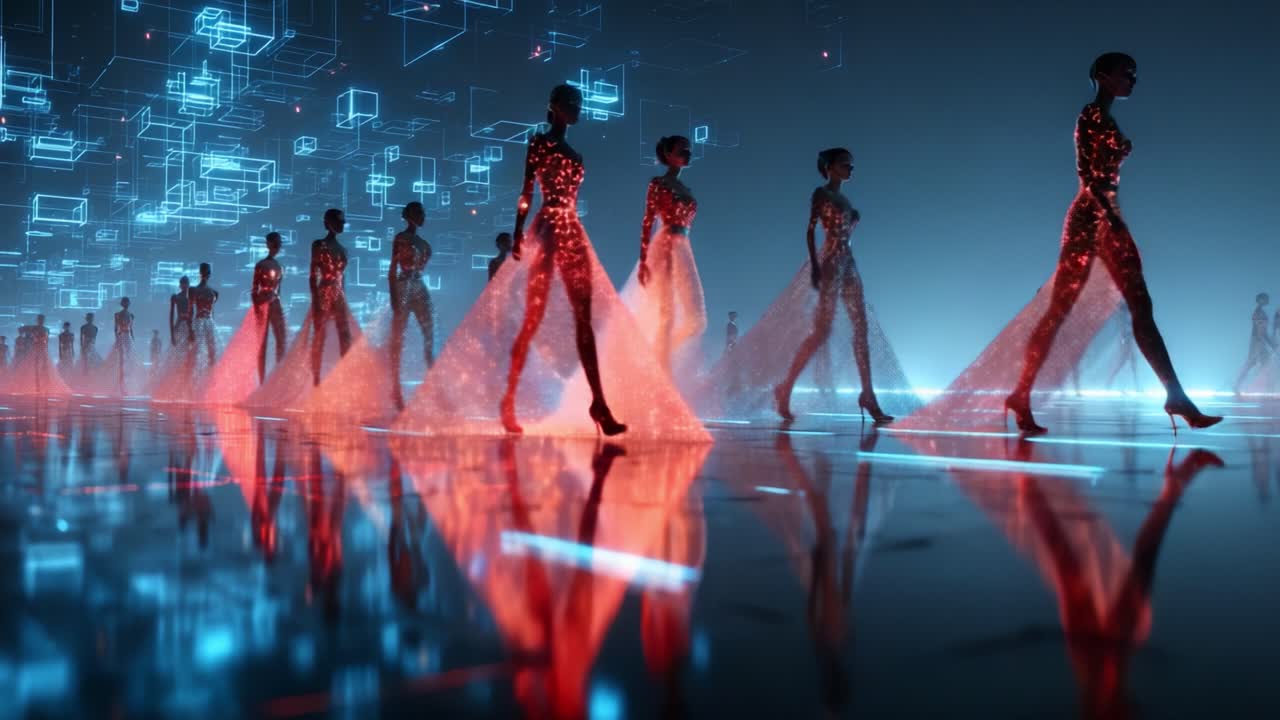 Futuristic Fashion Show with Digital Models