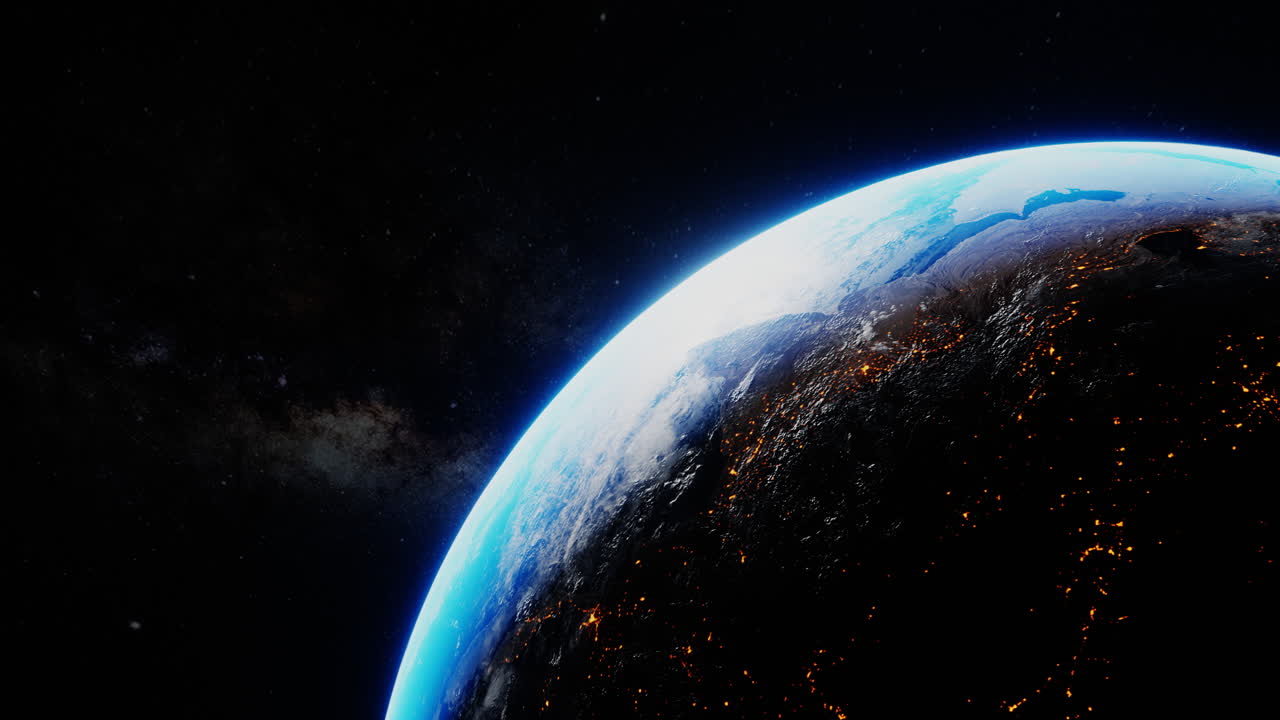 переход дня на ночь планеты земля из космоса