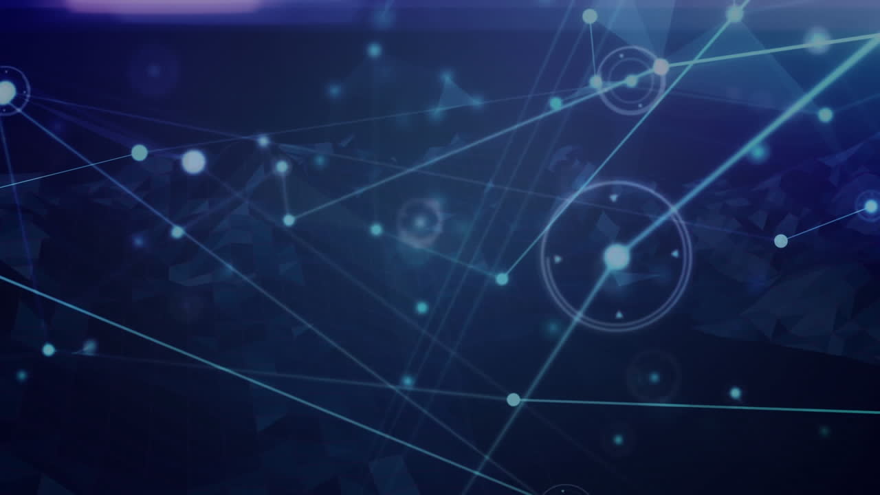 animación de redes de conexiones sobre montañas giratorias