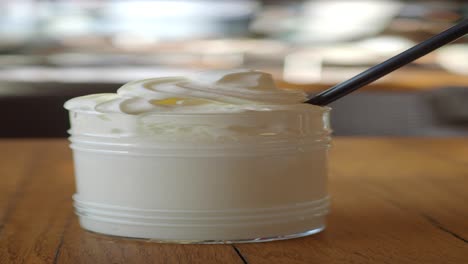 creamy cold drink with whipped cream