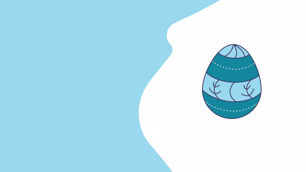 평평한 스타일의 만화 부활절 달 디자인의 4k 비디오