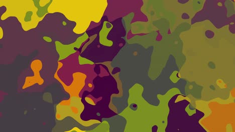 vibrant psychedelic trubulent liquid abstract background with dynamic swirling patterns and chaotic morphing shapes - orange, green, brown and purple colors