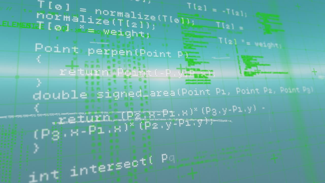 Animation of data processing over grind