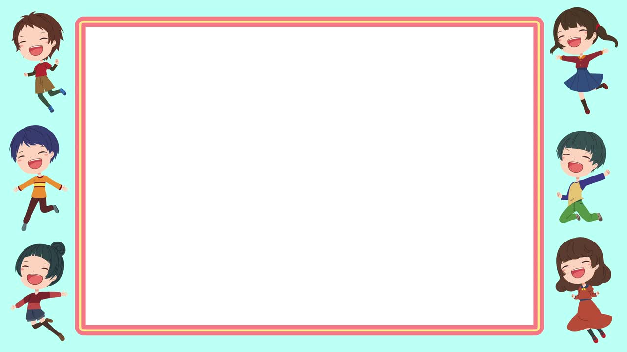 아이들의 일러스트레이션이 흔들리는 프레임 재료