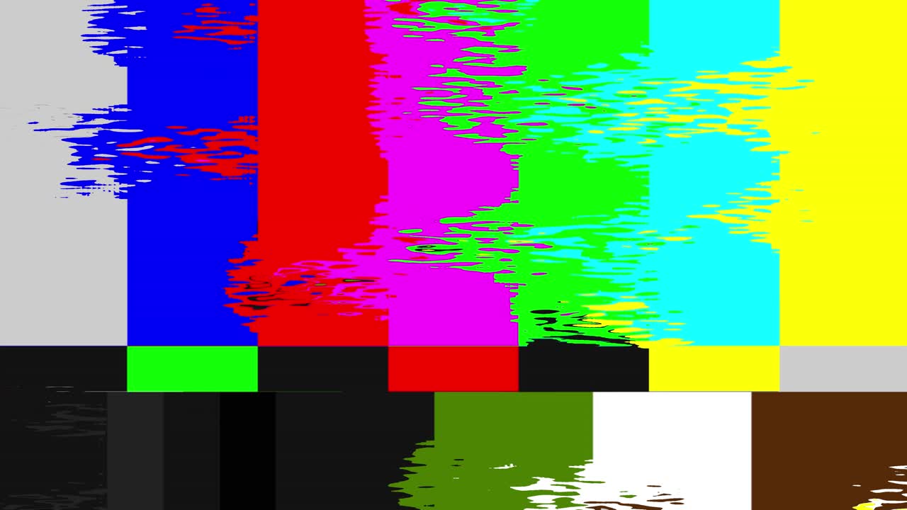 No signal old vintage tv static color noise glitch error video damage background bad interference