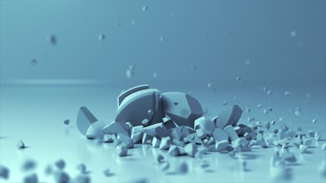 3d render of a shattered object