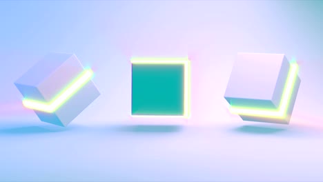 abstract 3d rendering with cubes, animated background with moving geometric shapes.  seamless 4k video.