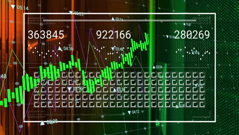 animación de la interfaz con el procesamiento de datos contra la sala de servidores de computadoras