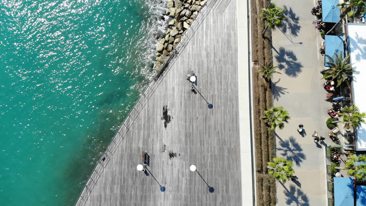 Aerial drone view of Limassol City and Marina Harbor, Cyprus