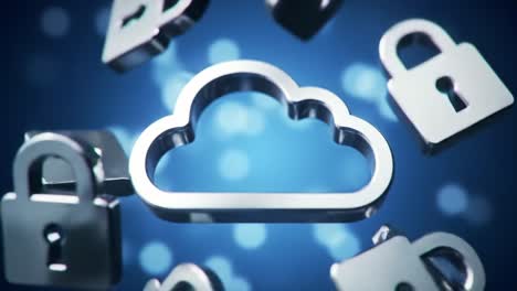 visual representation of cloud technology with security locks emphasizing data protection and secure cloud services for modern digital solutions