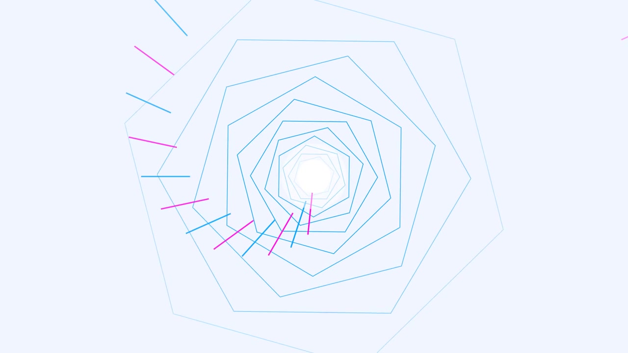 Abstract Geometric Tunnel Animation with Rotating Hexagons