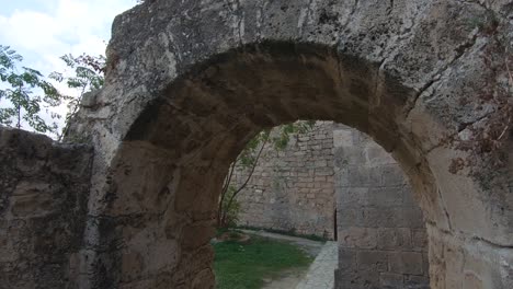 ruins of kyrenia castle's courtyard, cyprus,16th century castle