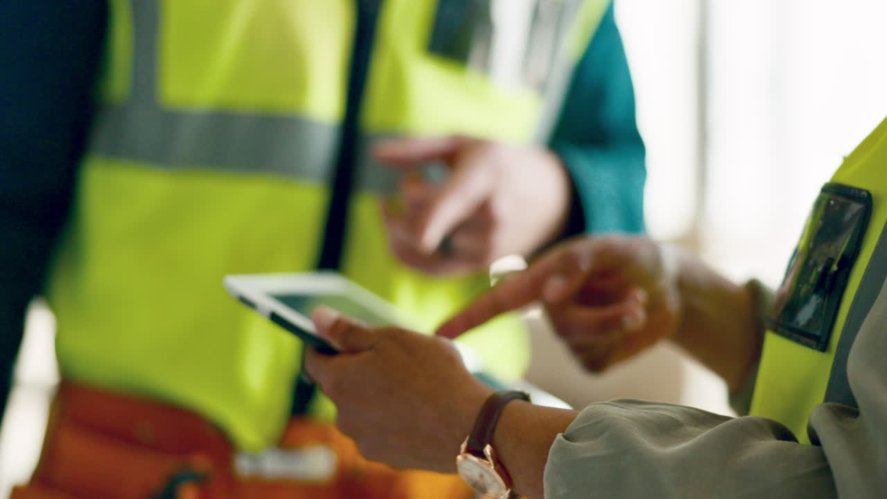 trabajadores de la construcción, las tabletas digitales y la construcción