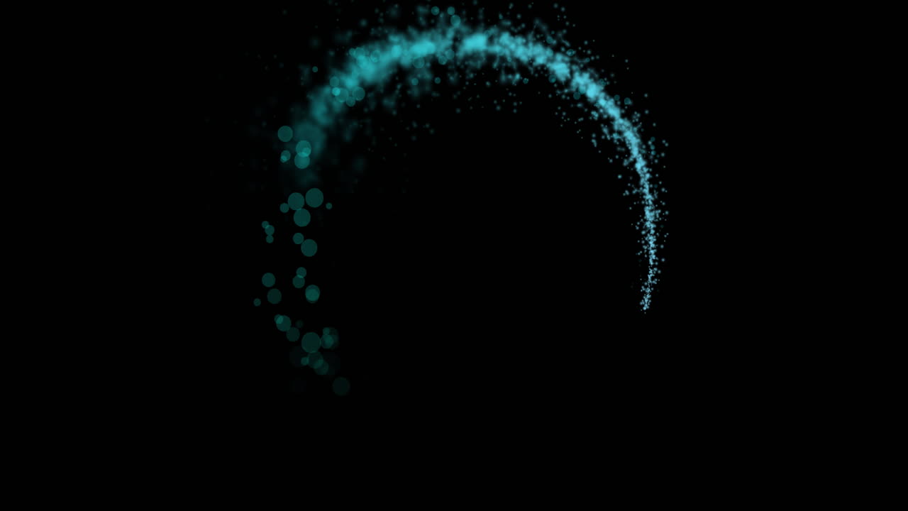 검은색 배경에 복사 공간을 가진 노란색 빛의 빛나는 파란색의 애니메이션 시험