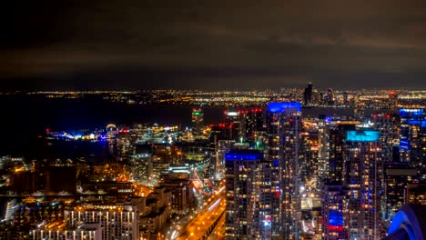 4k timelapse view of the toronto skyline.