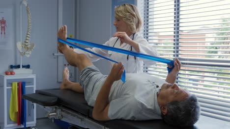 physiotherapist at work in a hospital