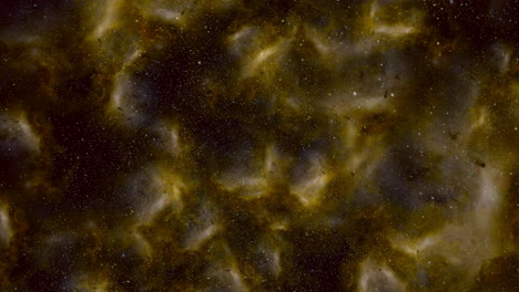 universe with fly dust and yellow clouds