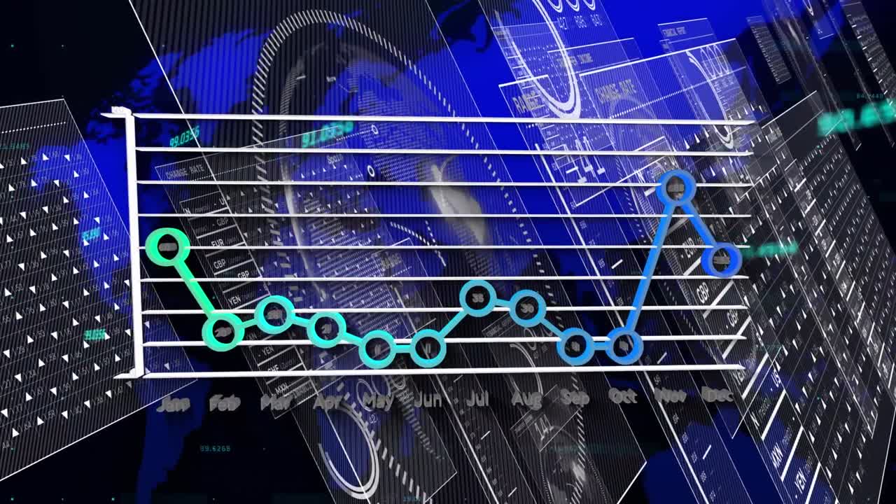 animación del mapa del mundo sobre el procesamiento de datos