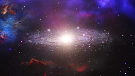 galaxia espiral flotando en el espacio 4k