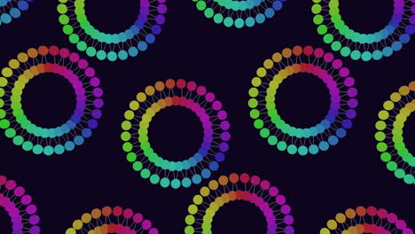 vibrant symmetrical circle pattern on black background