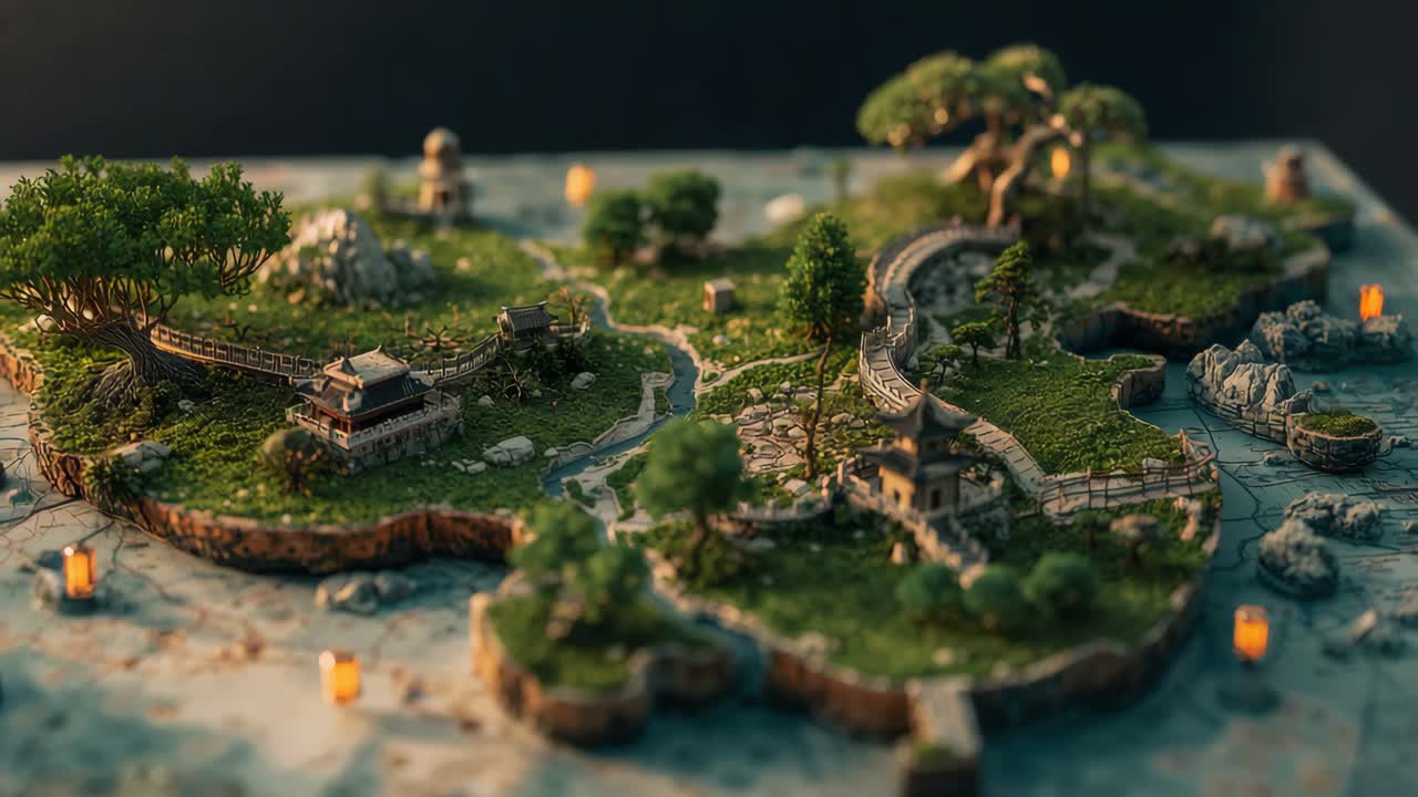 Miniature Oriental Garden Tabletop Model