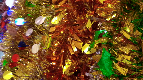 Christmas-decorative-embellishment,-hanging-tinsel-material-of-various-shining-colors