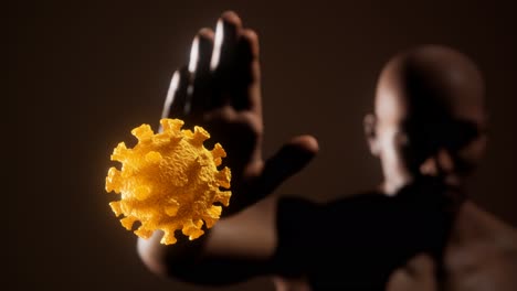 hombre asustado gestando dejar de temer a la infección por coronavirus covid-19