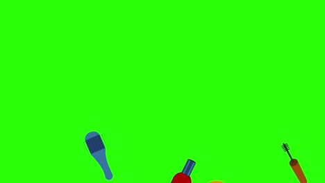 elementos de estilo de moda para mujeres animación en pantalla verde tecla de croma, diseño plano