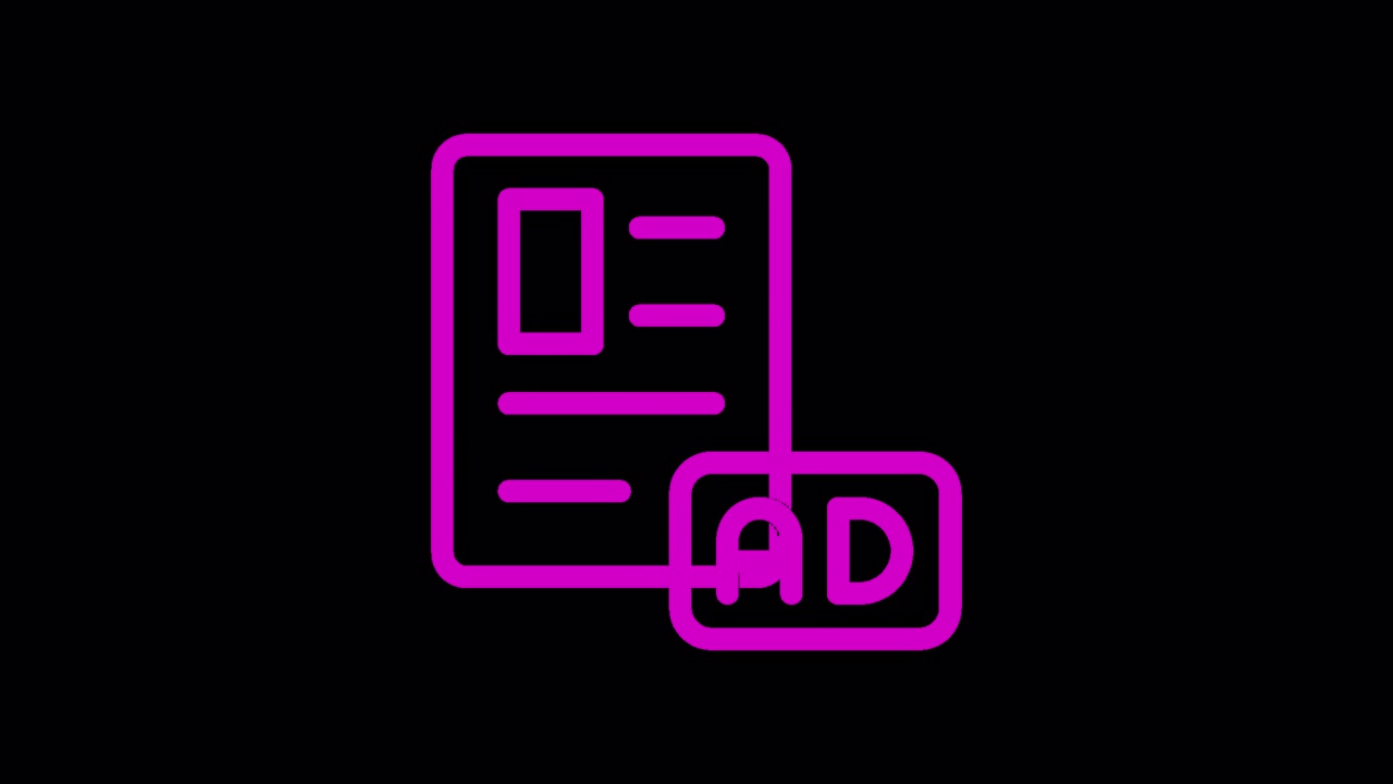 Animated Ad Content Icon with Loading Text