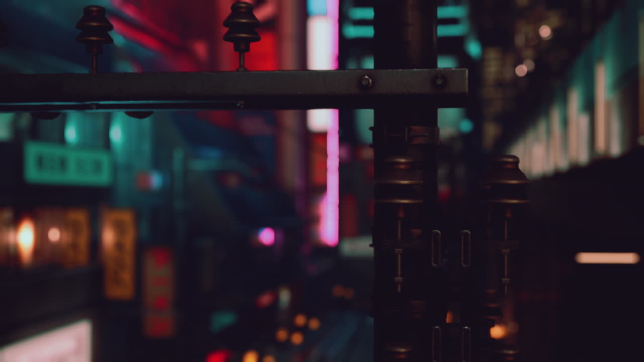 night scene of japan city with neon lights