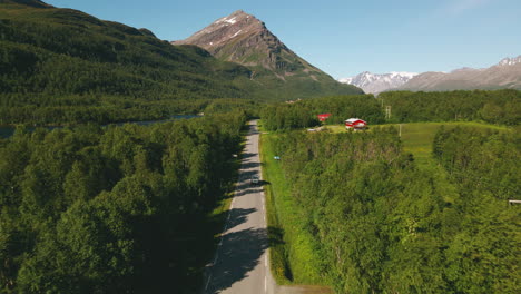 Exploring-the-scenic-countryside-outside-Tromso,-Northern-Norway