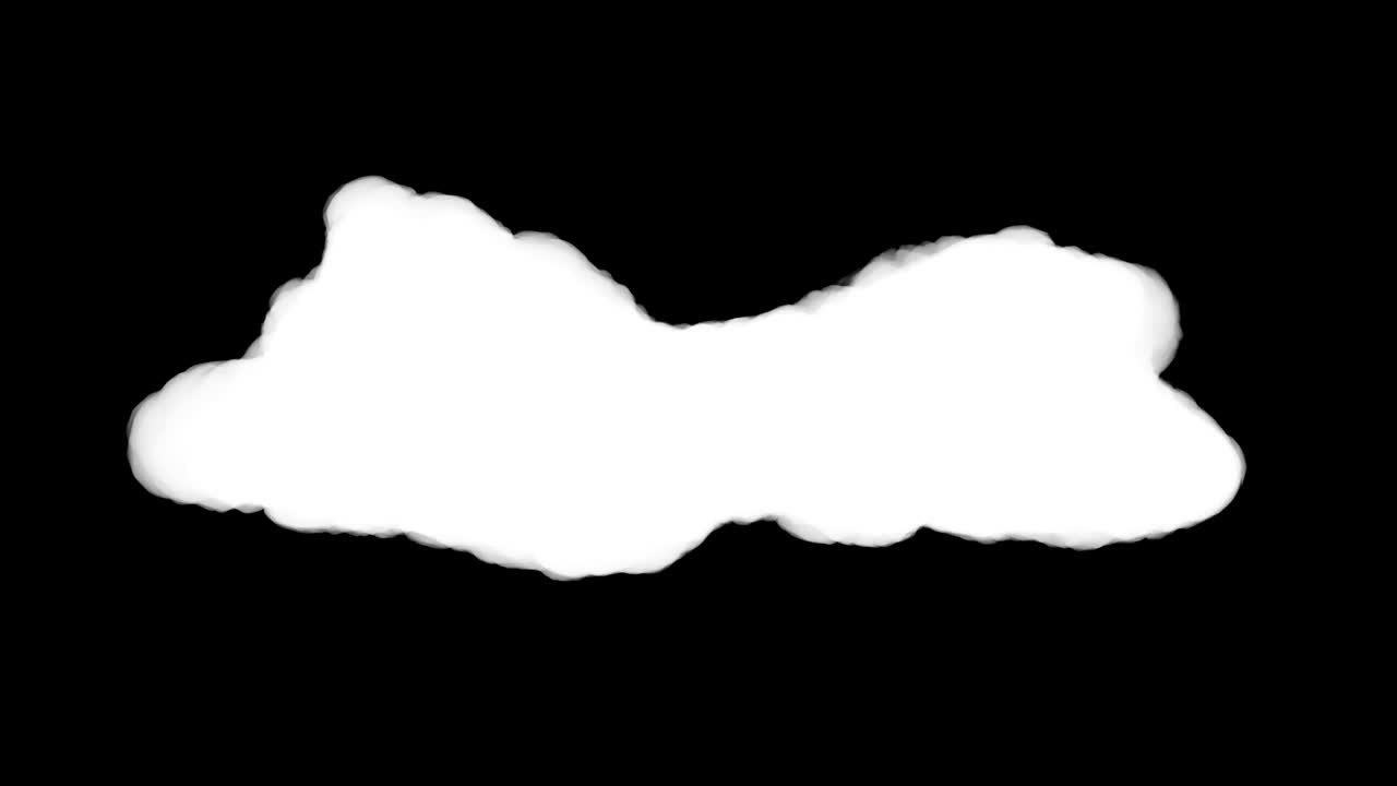 알파 채널과 함께 검은 바탕에 고립 된  구름 - 현대 스 모션 스타일의 현실적인 3d 아트 요소 - 최소한의 추상적인 그래픽 디자인 - 패션 루프 만화 애니메이션