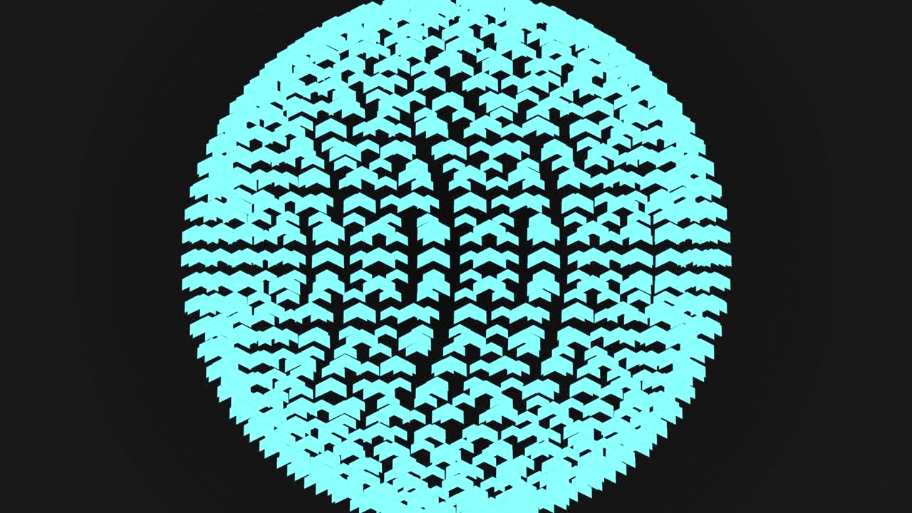 esfera azul abstracta de cubos