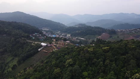 Una-Toma-Cinematográfica-Del-Campo-De-Fresas-En-Mon-Jam,-El-Norte-De-Tailandia,-Que-Atrae-A-Los-Amantes-De-Las-Excursiones