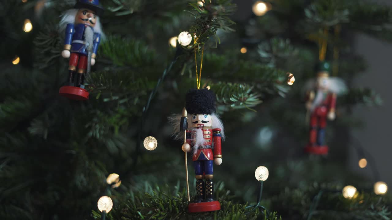 Decoration Toy Nutcracker on Christmas Tree